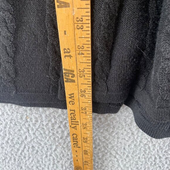 Calvin Klein Dress Womens Large Black Sweater Cable Knit Fit & Flare Long Sleeve - Picture 9 of 10